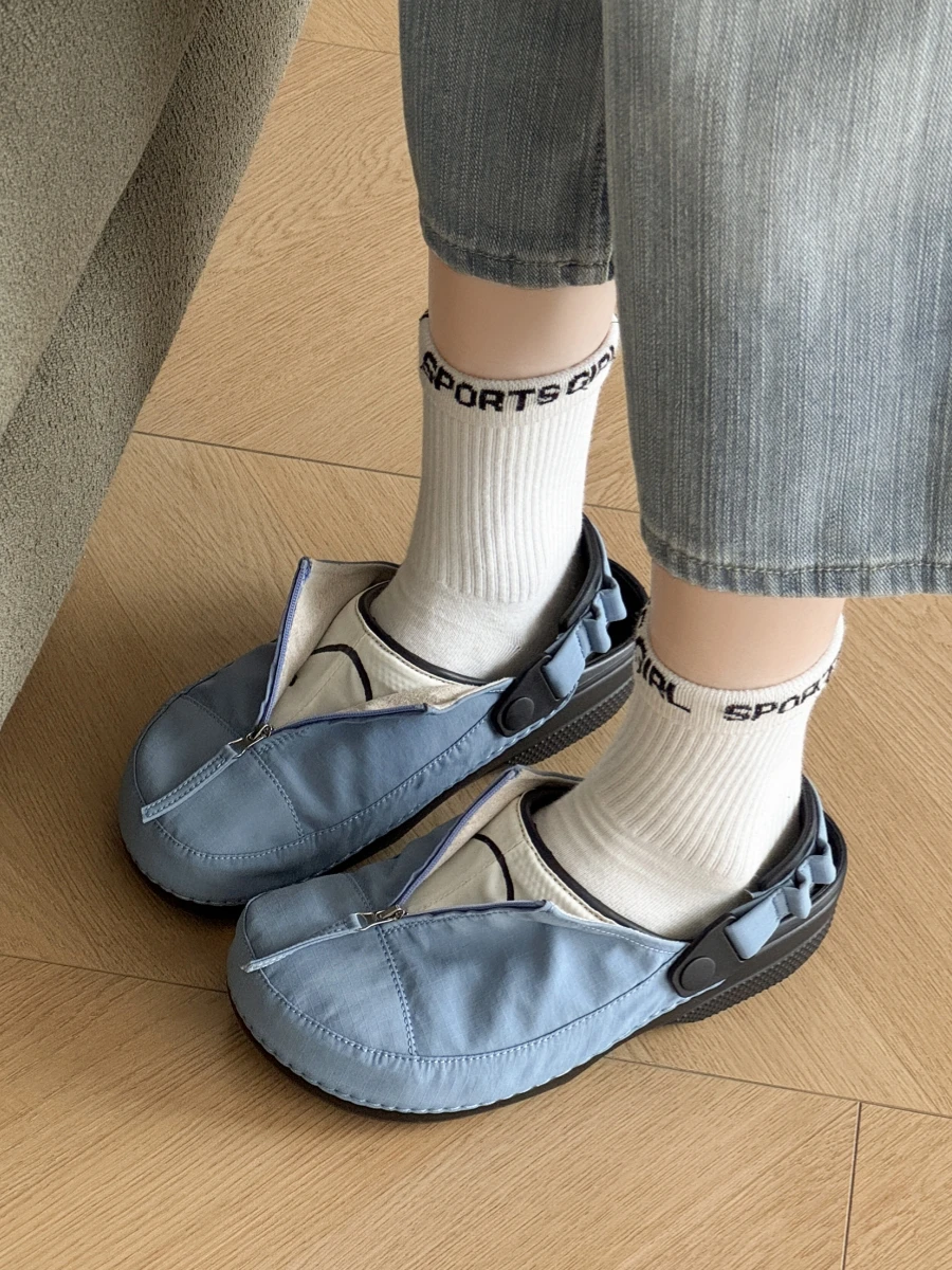 Unisex Lightweight Slip-On Beach Sandals Half Slippers Commuter Flip Flops Waterproof Birkenstyle Dual Wear Slippers