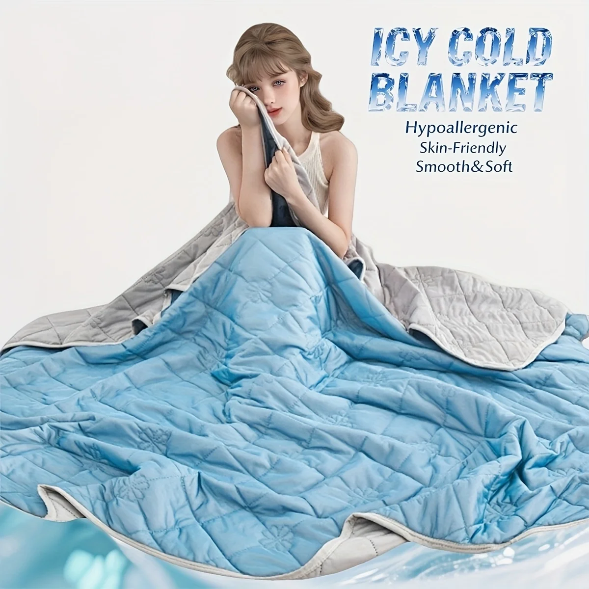 1pc Cooling Blanket Suitable for Hot Sleepers - Extra Large Summer Comforter with Air-Cooled Technology, Soundwave Technology