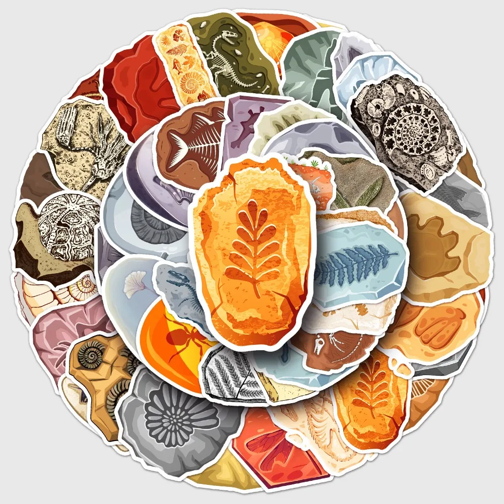 10/50Pcs Dinosaur Fossil Graffiti Stickers Jurassic Luggage Phone Water Cup Computer DIY Decorative Waterproof Adhesive Sticker