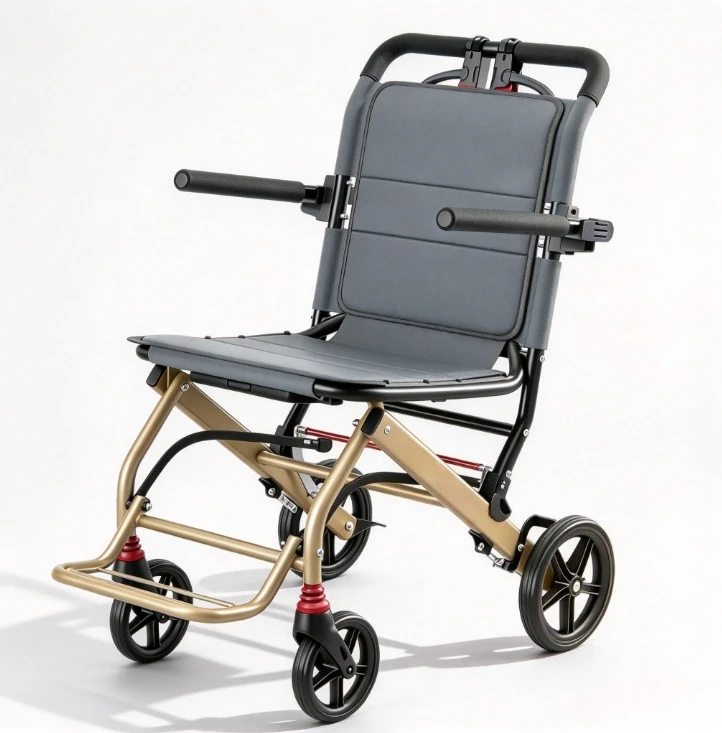 Aluminum Folding Wheelchair Ultra Lightweigt Portable Travel Compact Elderly Manual Rollato Mobilit Aid Small Carry Bag Included