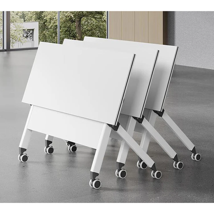 Modern convenient mobile foldable desk different color office training table