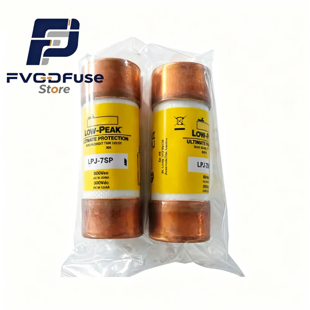 10Pcs LPJ7SP 7A 600VAC 300VDC Class J Time Delay Fuse, Dual-Element Current Limiting Low-Peak Industrial Circuit Protection
