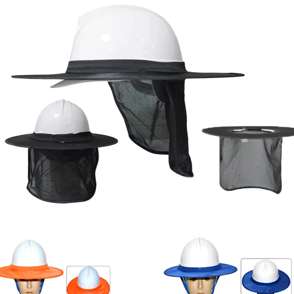 Hard Hat Sun Shade Full Brim High Visibility Reflective Mesh Neck Protector Foldable Outdoor Accessories For Construction