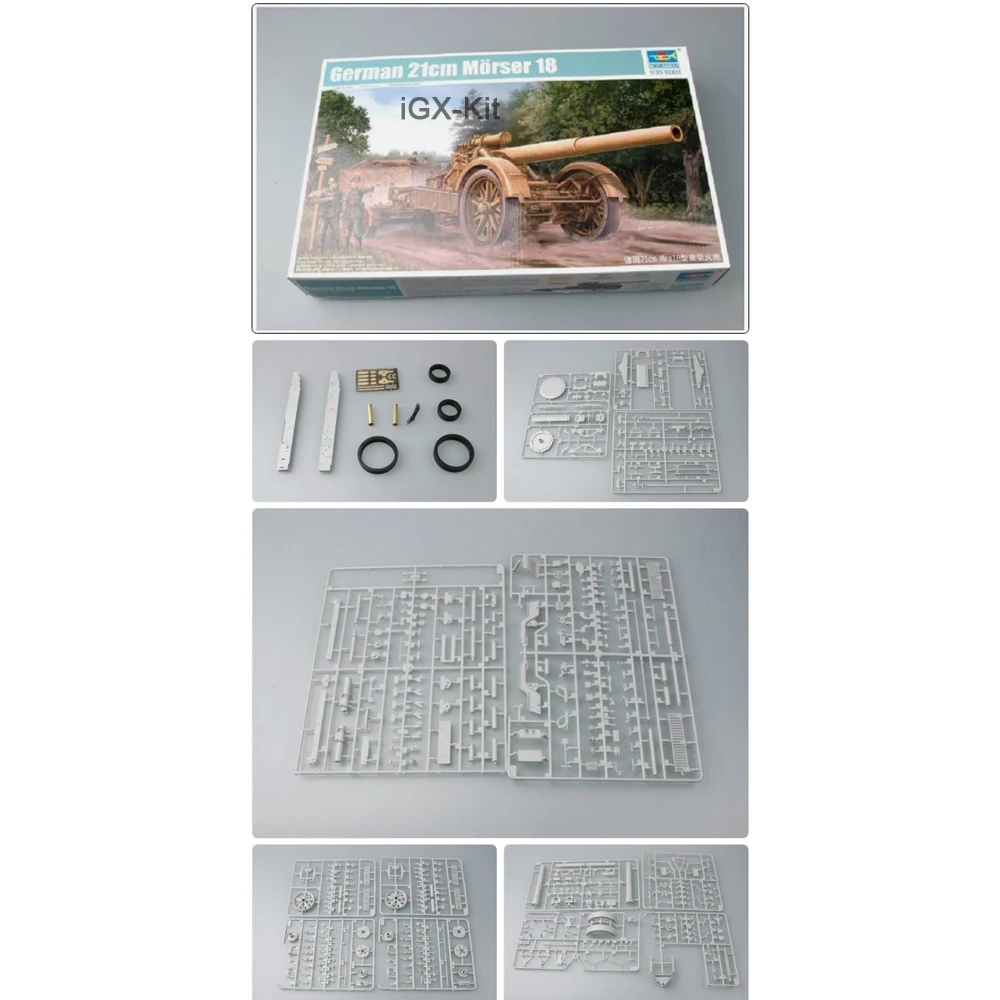 

Trumpeter 02314 1/35 Scale German 21cm Morser 18 Heavy Artillery Gun Gift Plastic Assembly Model Toy Building Kit