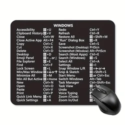 Atalho de teclado preto Mouse Pad, borracha antiderrapante grossa de computador, espessado, Windows 11, 10 Word Excel, 240x200x2mm