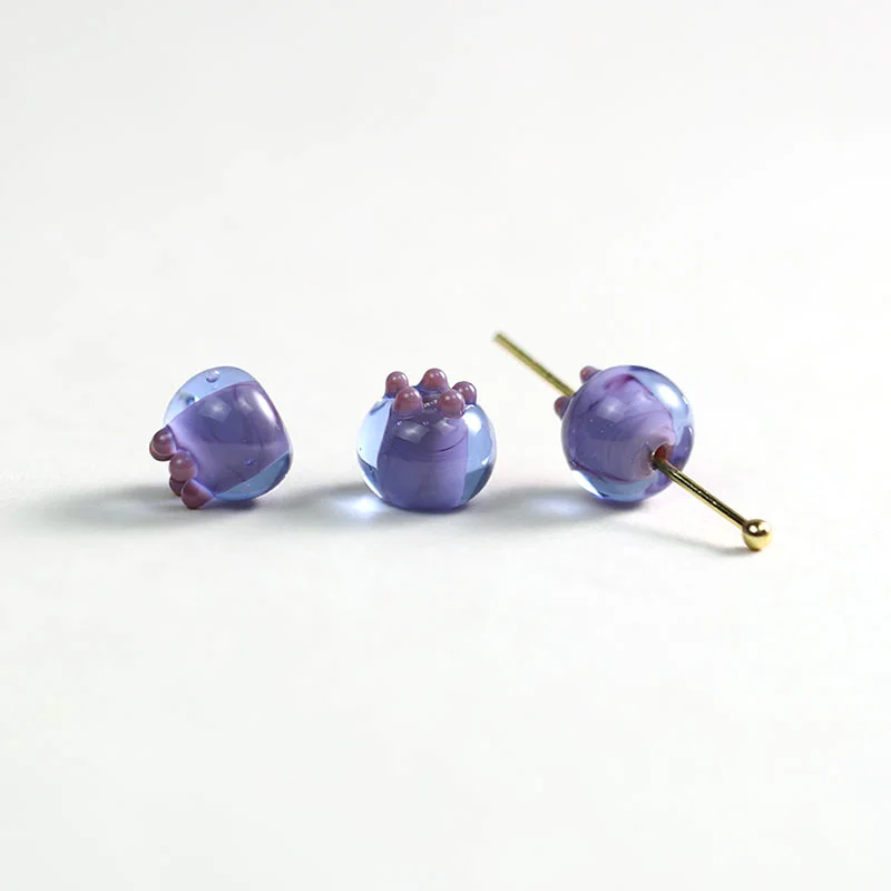10 Stück 12 mm Blaubeer-Lampwork-Glasperlen, lose Distanzperlen für DIY-Schmuckherstellung, Zubehör, handgefertigtes Armbandzubehör – Detail 4