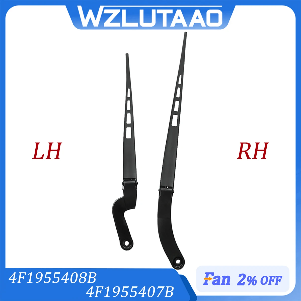 4F1955407B 4F1955408B Front Left or Right Windshield Wiper Arm 4F1955407A 4F1955408A For Audi A6 S6 RS6 Allroad Quattro 05-11