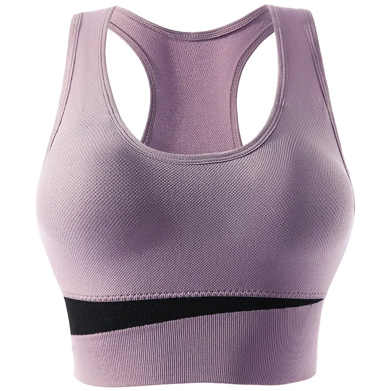 Women Racerback Sports Bra High Impact Shockproof Wireless Plus Size Yoga Bra for Running Gym