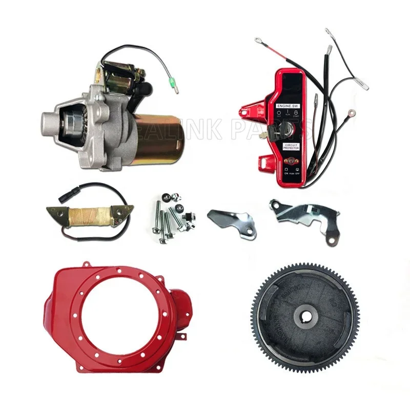 ELECTRIC START KITS FORHONDA 168F 170F GENERATOR HOUSING GX160 GX200 2KW 3KW STARTER MOTOR FLYWHEEL CHARGE COIL SWITCH REFITTING