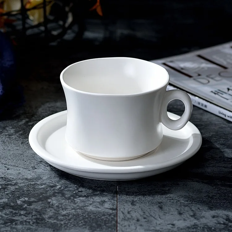 Nordic coffee cup matt ceramic coffee cup underglaze color porcelain cup plate catering coffee cup plate simple  201-300ml