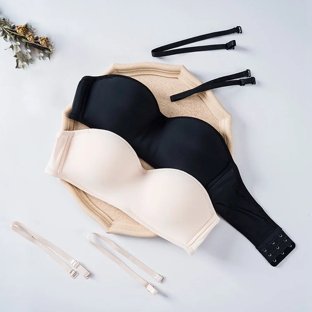 Reggiseno invisibile da donna Bralette senza spalline 1/2 tazza Intimo da donna Reggiseni da sposa per feste senza cuciture femminili Lingerie sexy Nuovo