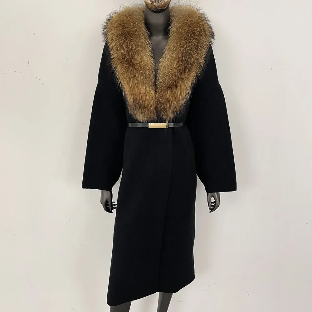 حقيقي الثعلب الفراء تريكو النساء 2024 جديد الخريف الشتاء الطبيعي الراكون الفراء محبوك معطف الفراء سترة سترة الإناث #5