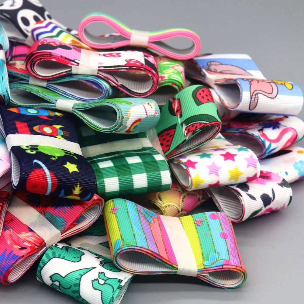 GRAB BAG 38mm 10yards Mixed Randomly Cartoon Printed Grosgrain Ribbon Accessory Hairbow Headwear Decoration DIY Craft B2278