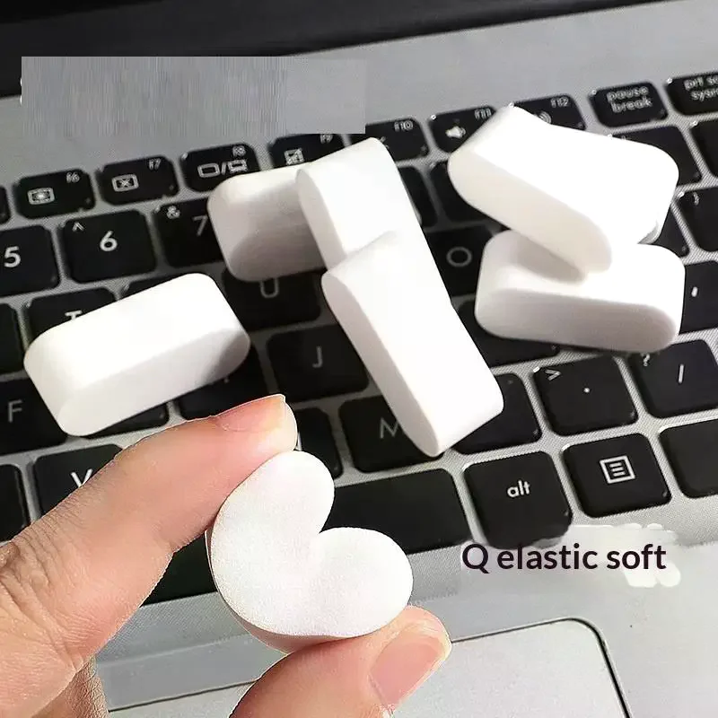 Esponja de maquillaje suave, 10 Uds., uso húmedo y seco, base blanca, corrector, esponja de polvo para difuminar, herramienta cosmética