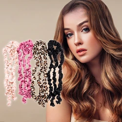 New Heatless Curls No Heat Hair Rollers Curling Rod Headband Sleep Overnight Soft Velvet Hair Curler With Scrunchies Hair Clips