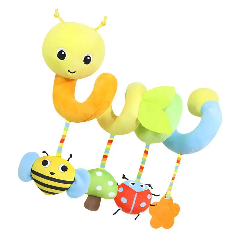 

Stroller Toys Colorful Caterpillar Stretch Spiral Toys Animal Spiral Stuffed Rattle Hanger Car Seat Toys For Sensory Learning