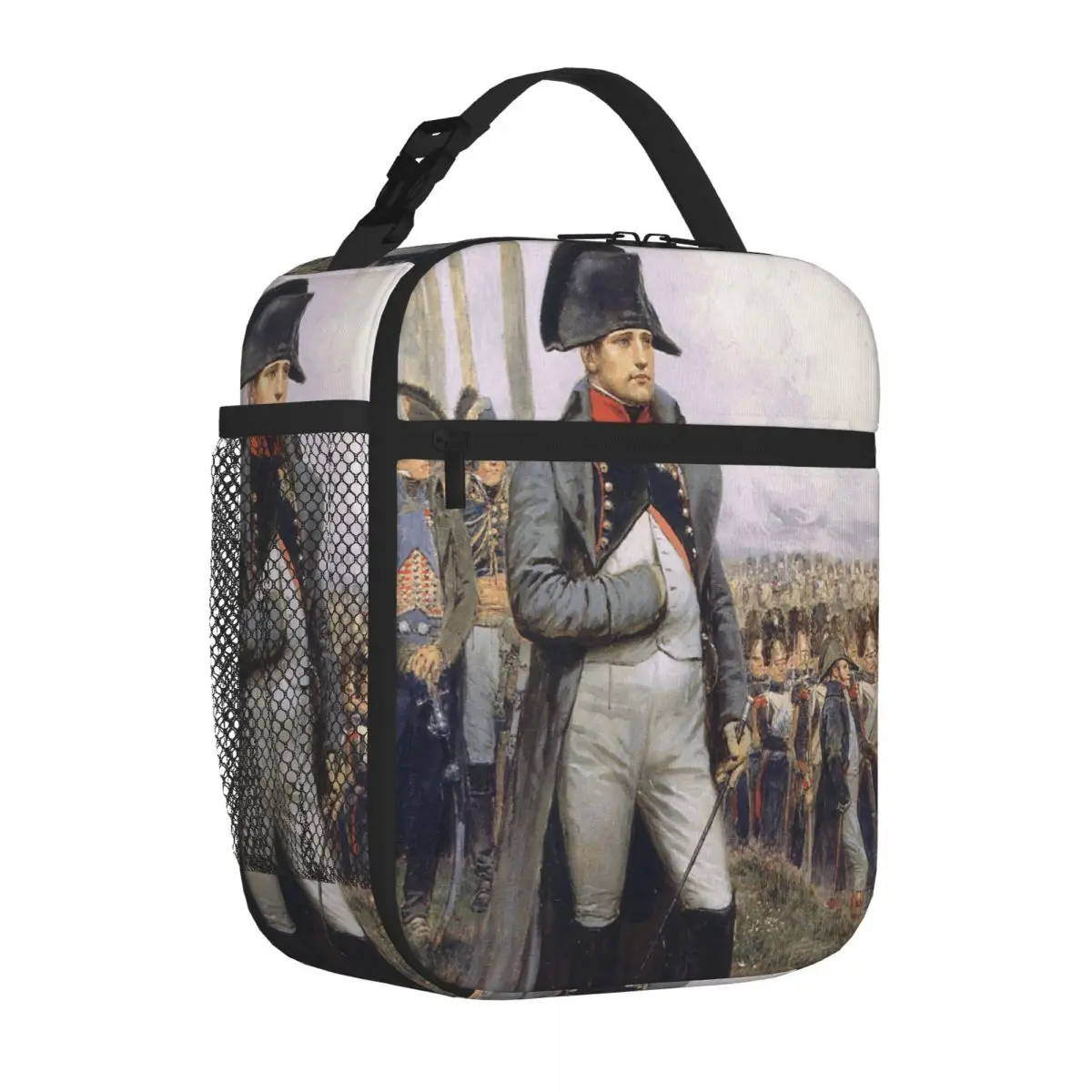 Sac à déjeuner portable robuste pour l'extérieur, grand format, pour les goûters après l'école, motif Napoléon représentant son colonel - Offre Spéciale