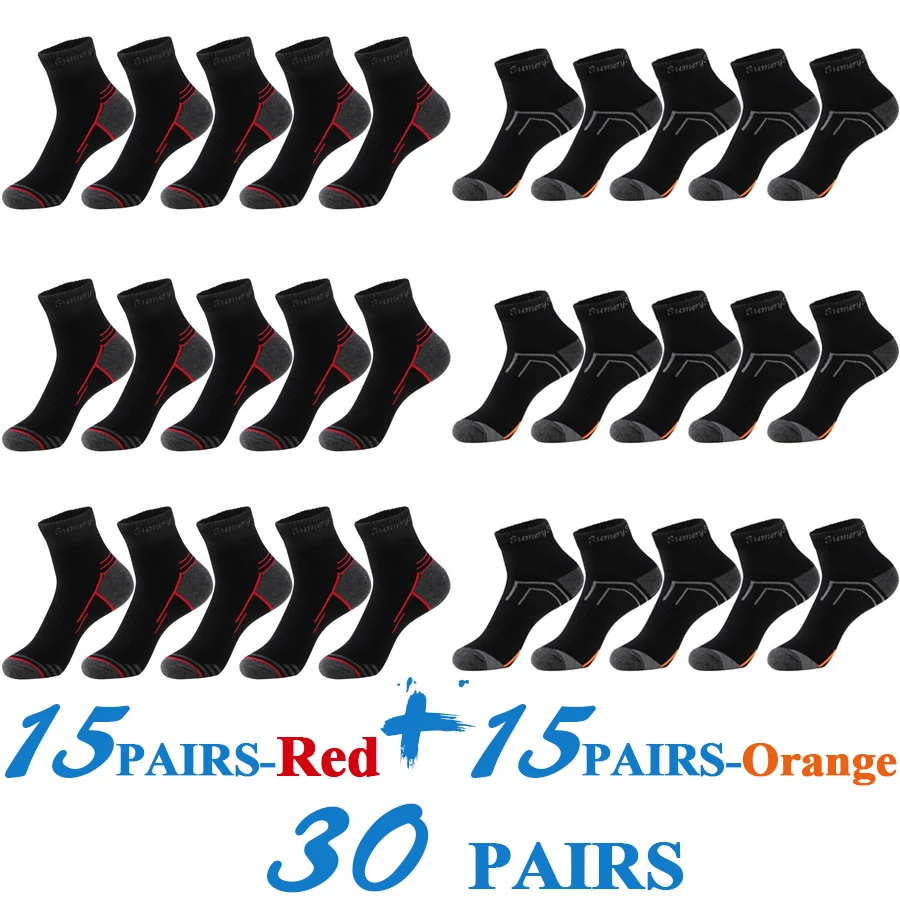 5 Paar/Set Herren-Laufsocken, Casual Outdoor-Sport, Baumwolle, Orange-Rot gestreift, Kompression, Schwarz, 15 Stile, Reise, Bestseller 2026 – Detail 36