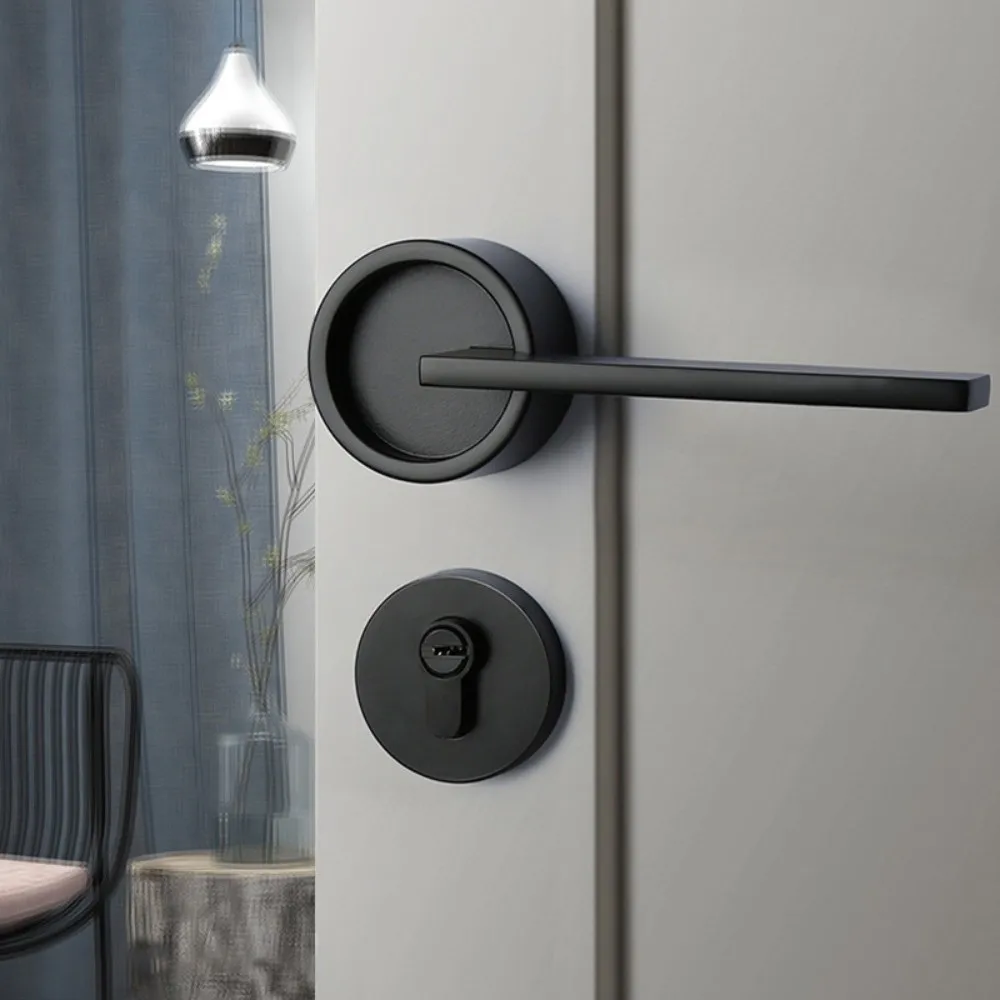 

Замок для двери из цинкового сплава, круглый, с защитой от взлома, в винтажном стиле, скандинавский дизайн, бесшумный механический замок-защелка для домашней двери