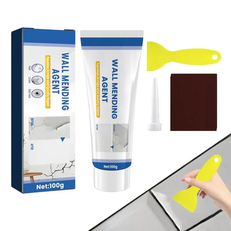 

Wall Patch Putty Wall Mending Agent & Scraper 100g Easy Fast Efficient Universal Spackle Wall Repair Kit With Scraper For Wood