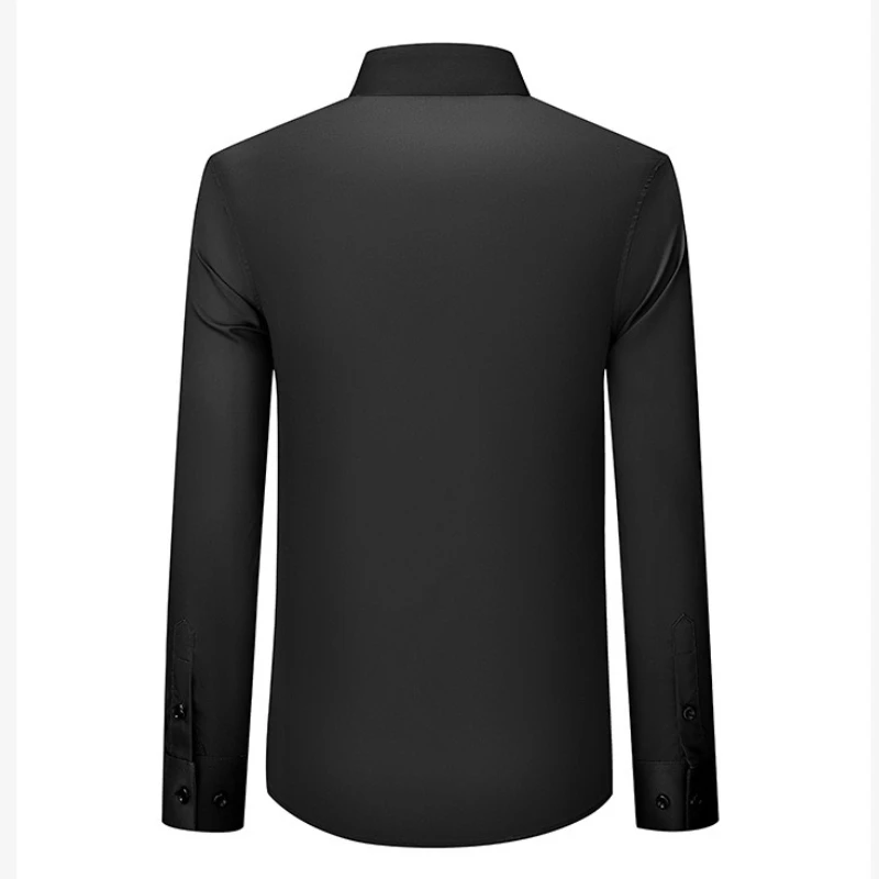 Luxury Rhinestone Shirt for Men Printed High-quality 3D Butterfly Print Long Sleeved Casual Shirts Business Social Party Blouse