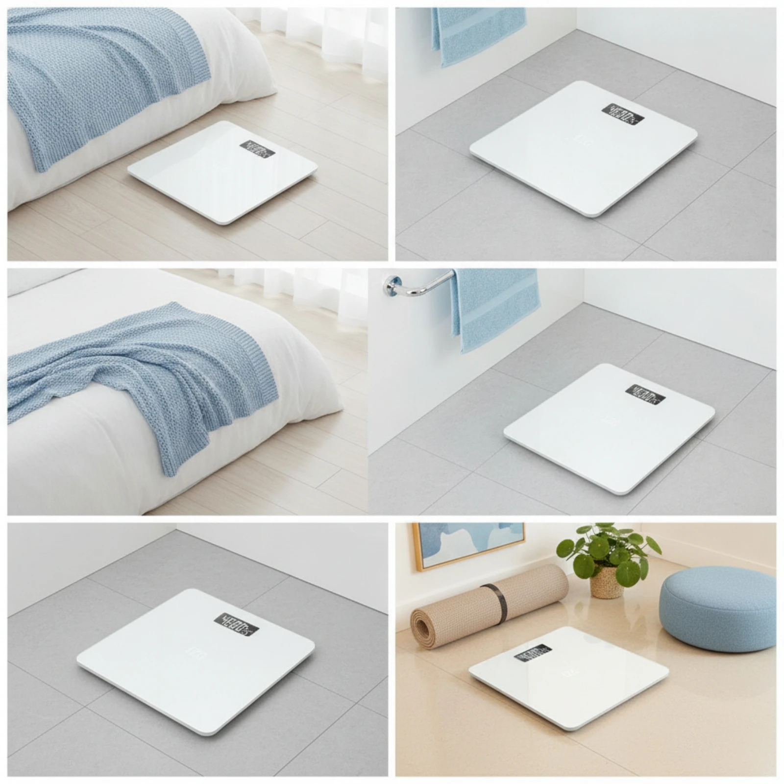 Body Weight Scale with Glass Surface Compact Digital Body Weight Scale High-Precision Low-Height for Home Gym, Dorm Room