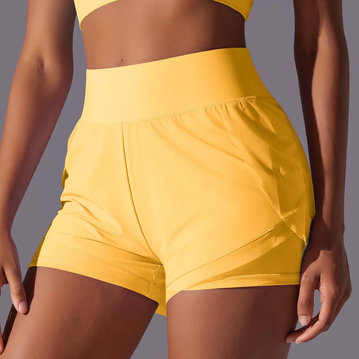 2 in 1 Sports Shorts Mesh Jogging Running Short Pants Quick-drying Casual Women Gym Workout Female Fitness Yoga Shorts Sportwear