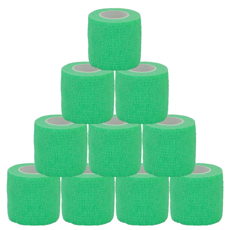 Bright green Sports Self Adhesive Bandage Vet Wraps Tape Finger Joints Athletic Protective Kit Pet Elastic Bandage 2.5-15CM