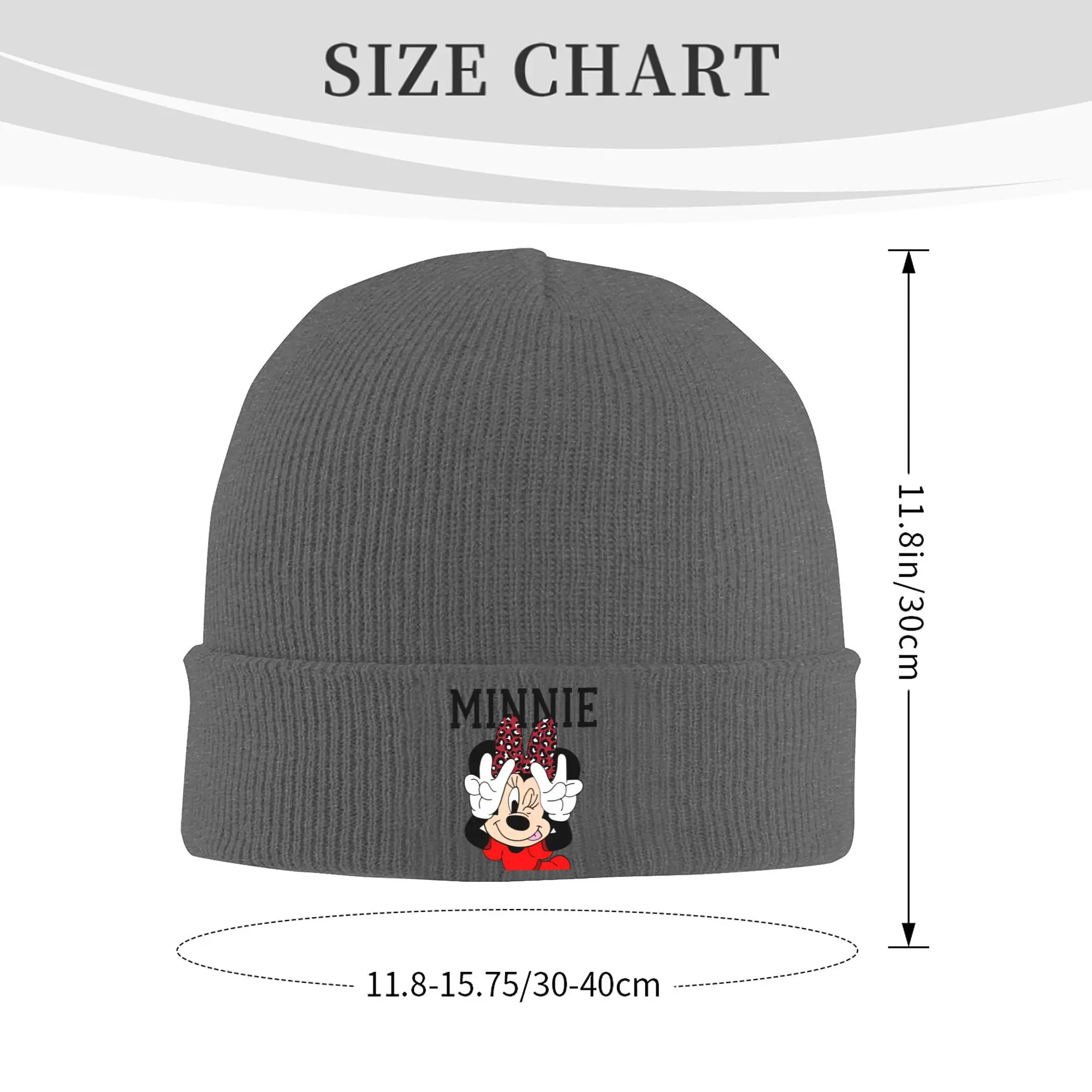 Unisex Rib Knit Cuffed Beanie disney minnie mouse Merch Warm Knitted Caps  Bonnet Hats