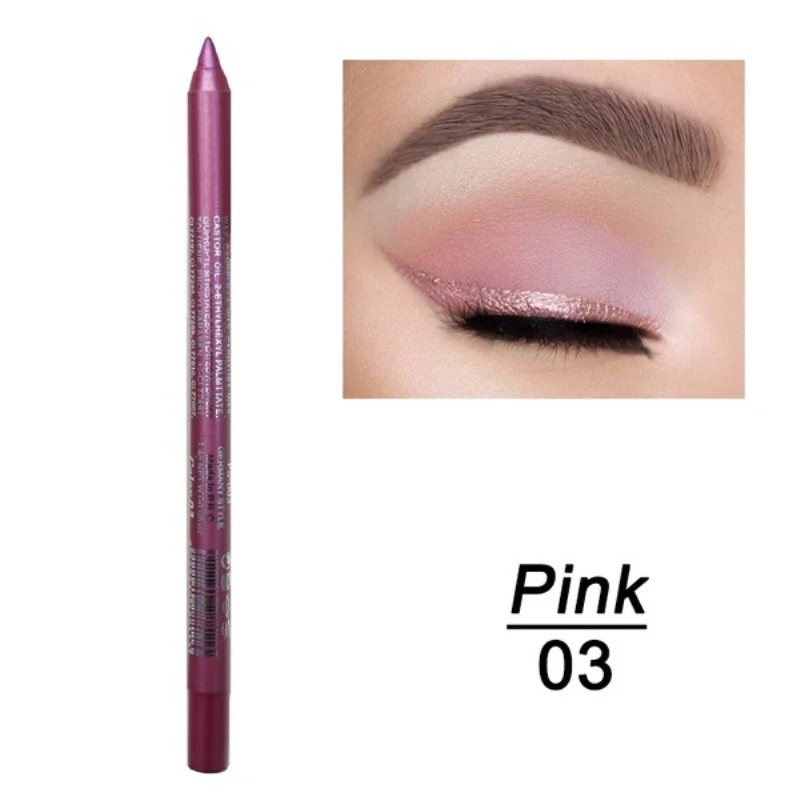 14 Colors Pearlescent Eyeshadow Pencil Waterproof Long Lasting Glitter Shimmer Eye Shadow Pen Eyeliner Stick Eyes Makeup Tools