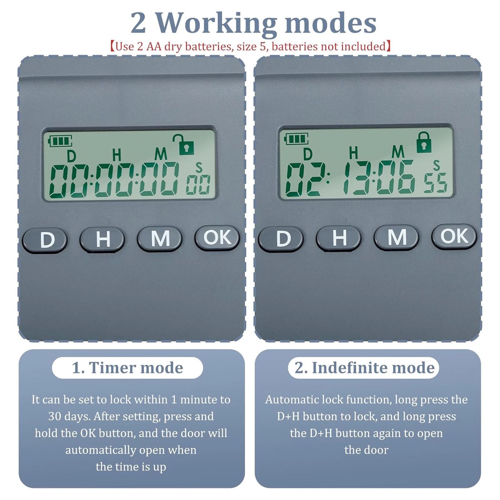 Phone Timer Lock Boxe Electronic Multipurpose Lockable Storage Box with Combination Lock & Digital Timer Safe Storage Organizer