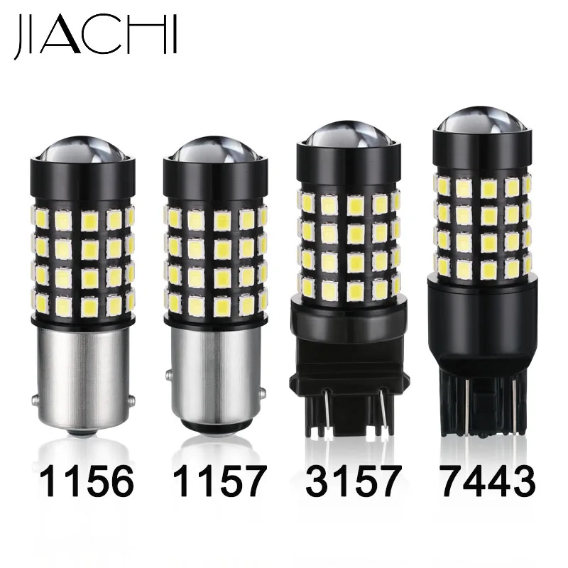Jiachi 10PCS Auto Accessories for T25 3157 LED Bulb BAY15D 2835Chip 54SMD Car Brake Reverse Light No Error Free 12V-24V 6000K
