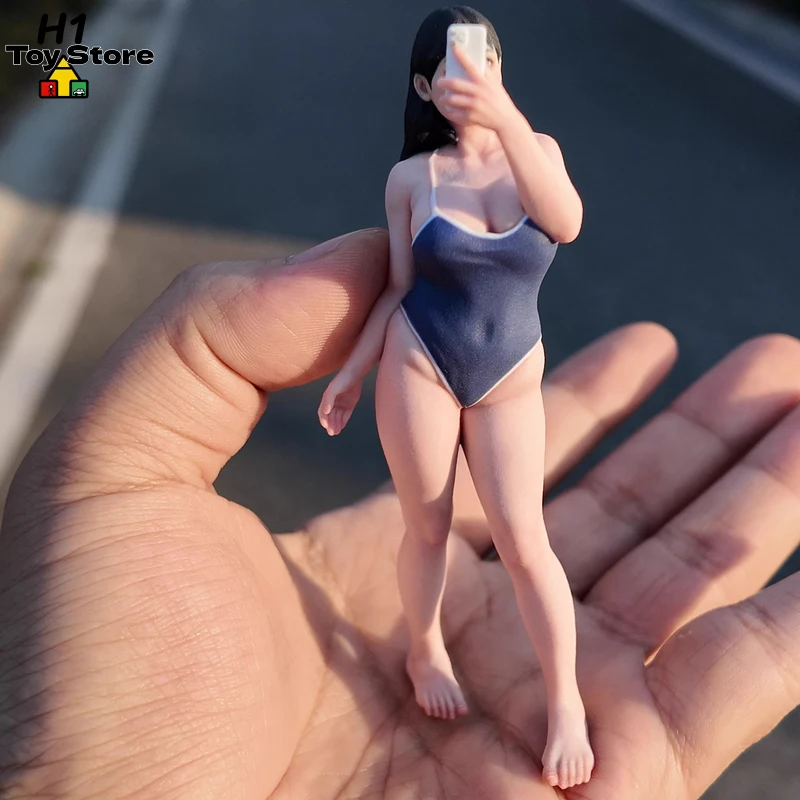

Swimsuit Selfie Female Resin Miniature Figure 1/12 1/16 1/18 Scale Statue Diorama Accessory For Car Model Scene Collectors