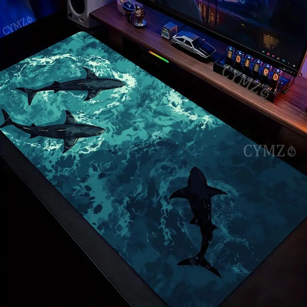 

Cartoon-style shark pattern design Mouse Pad Desk Mat with Stitched Edge anti-slip Durable pc accessories Gaming mats maus pad