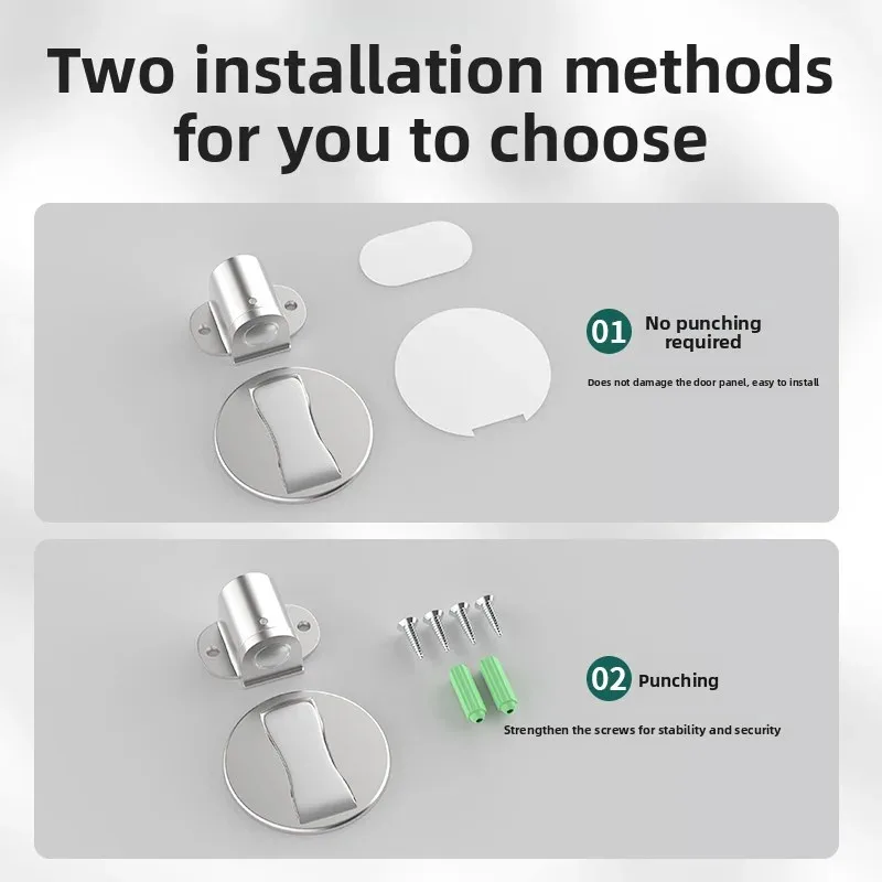 Регулируемый дверной стопор Магнитный дверной стопор без перфорации Сильный магнитный дверной стопор для предотвращения столкновений Невидимый