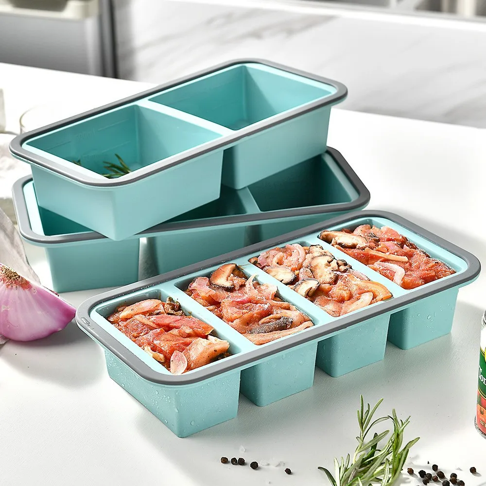 Silicone Preservation Box Compartment Lunch Box With Lid Reusable Heatable Freezer Safe Dual Use Silicone Food Storage Box