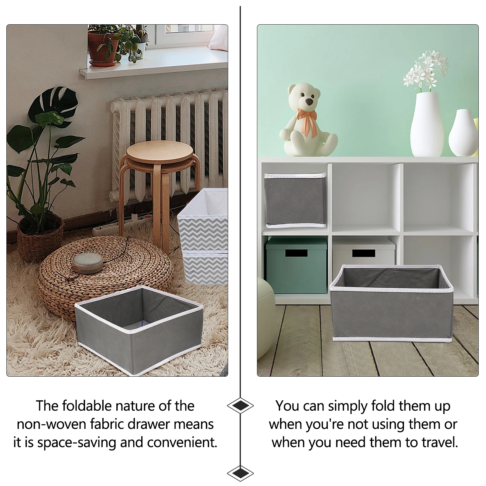 

3 Pcs Storage Box Set Small Bra Cabinet Divider Underwear Organizer Cut -saving Non-woven Fabric Container