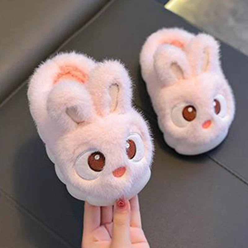 Kinderen Baby Meisje Jongen Winter Slippers Schattige Bunny Warme Slippers Antislip Huis Schoenen voor Kinderen Indoor Outdoor Flats Schoenen