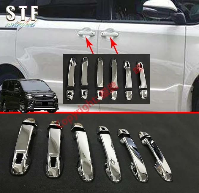 

Хромированная накладка на дверную ручку из АБС-пластика с умным отверстием для Toyota Voxy R80 2018 2019 2020, автомобильные аксессуары, наклейки