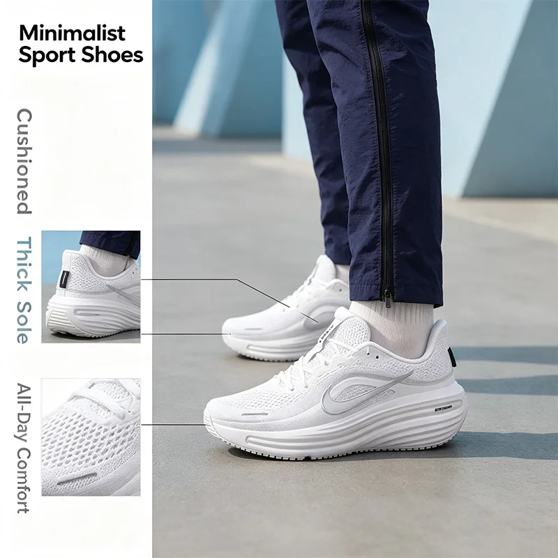 Nike Chunky Running Sneakers White Chunky Sneakers Minimalist Running Style Cushioned Thick Sole Casual Sport Shoes HV9272-103