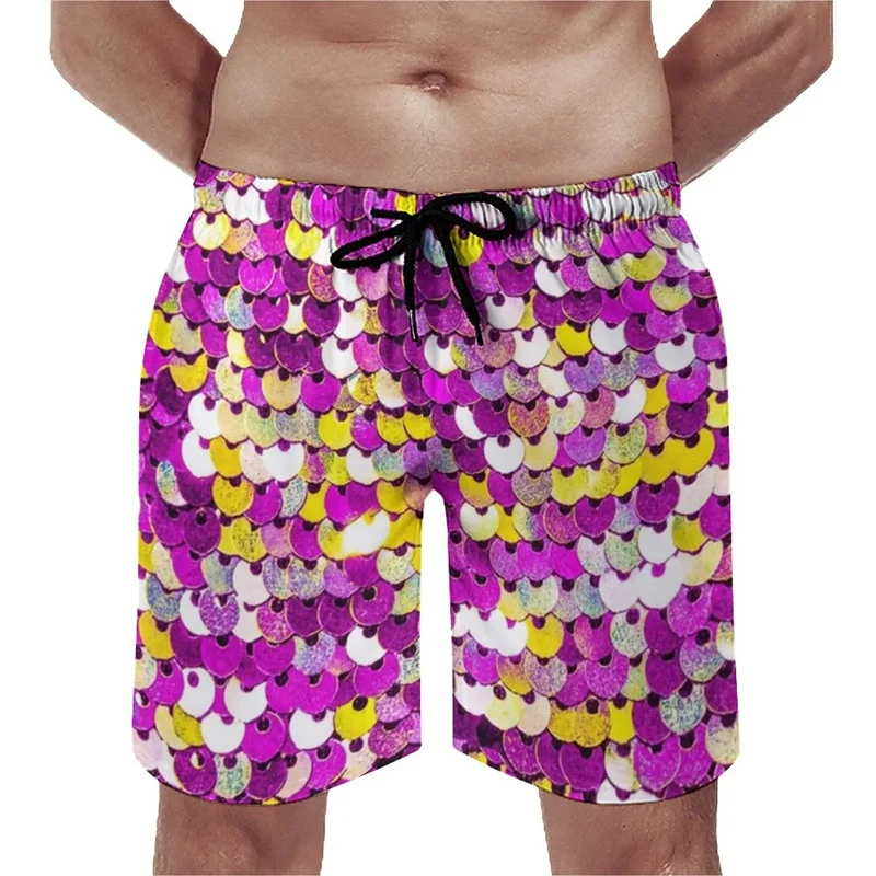 Creative 3d Print Board Shorts Men Sparkles Glitter Pattern Beach Shorts Large Size Swimming Trunks Cool Personality Short Pants