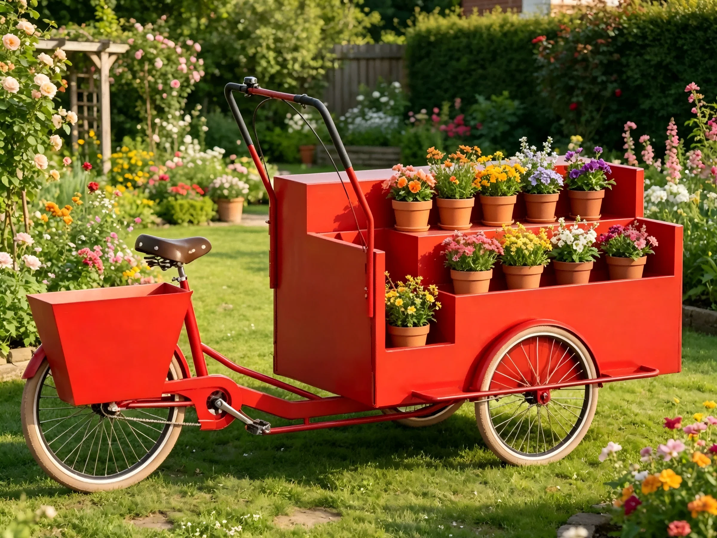 R*-Candy Fruit Cart Hand Push Dessert Tricycle Hot Dog Snack bicycle Bike for Outdoor Event Festival