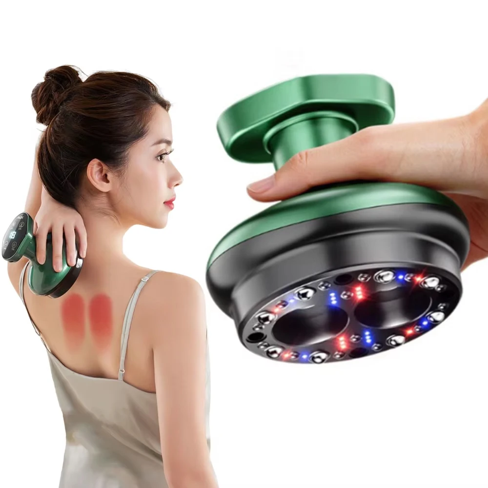 Customizable Electirc Cellulite Massager Vacuum Cupping Device Dual Suction Ports Skin Scraping Massager Guasha Suction Cups