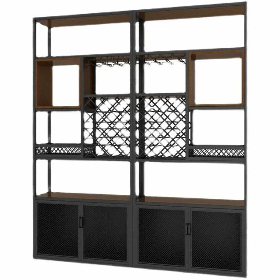 

Постмодернистский напольный винный шкаф, винтажный золотой железный промышленный гостиной, модульная мобильная узкая угловая винная стойка