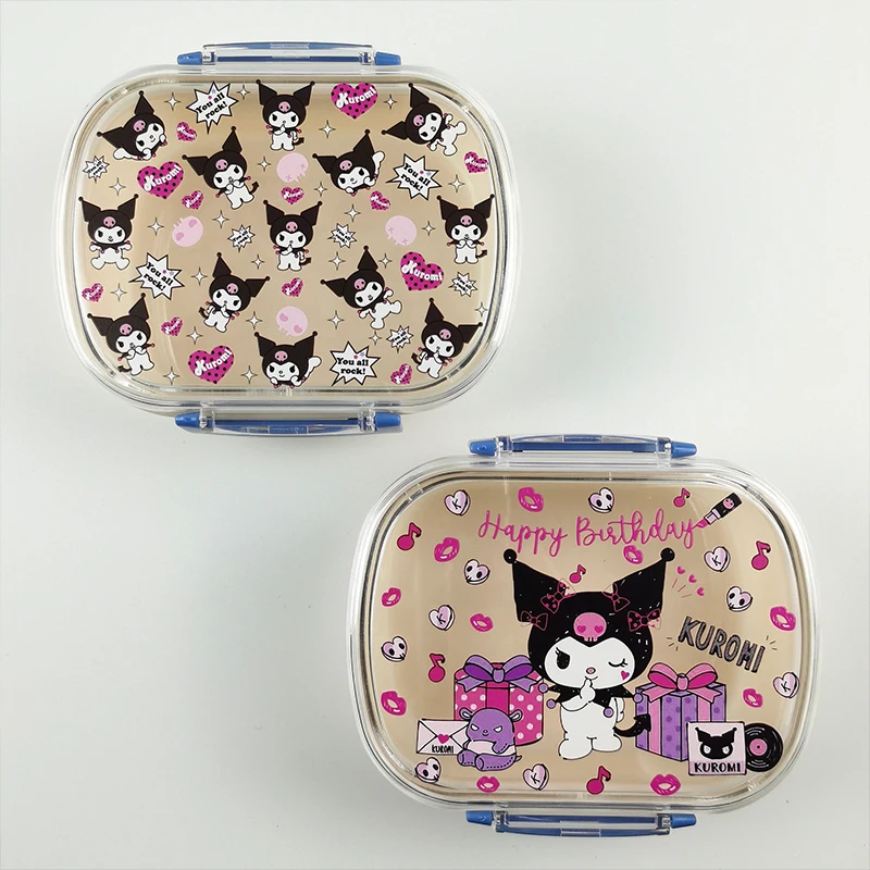 Kuromi Sanrio Bento Box Cartoon Office Lunch Box Student Kawaii Fruits Bento Plastic Sealed Freshness Storage Box Toys Girls