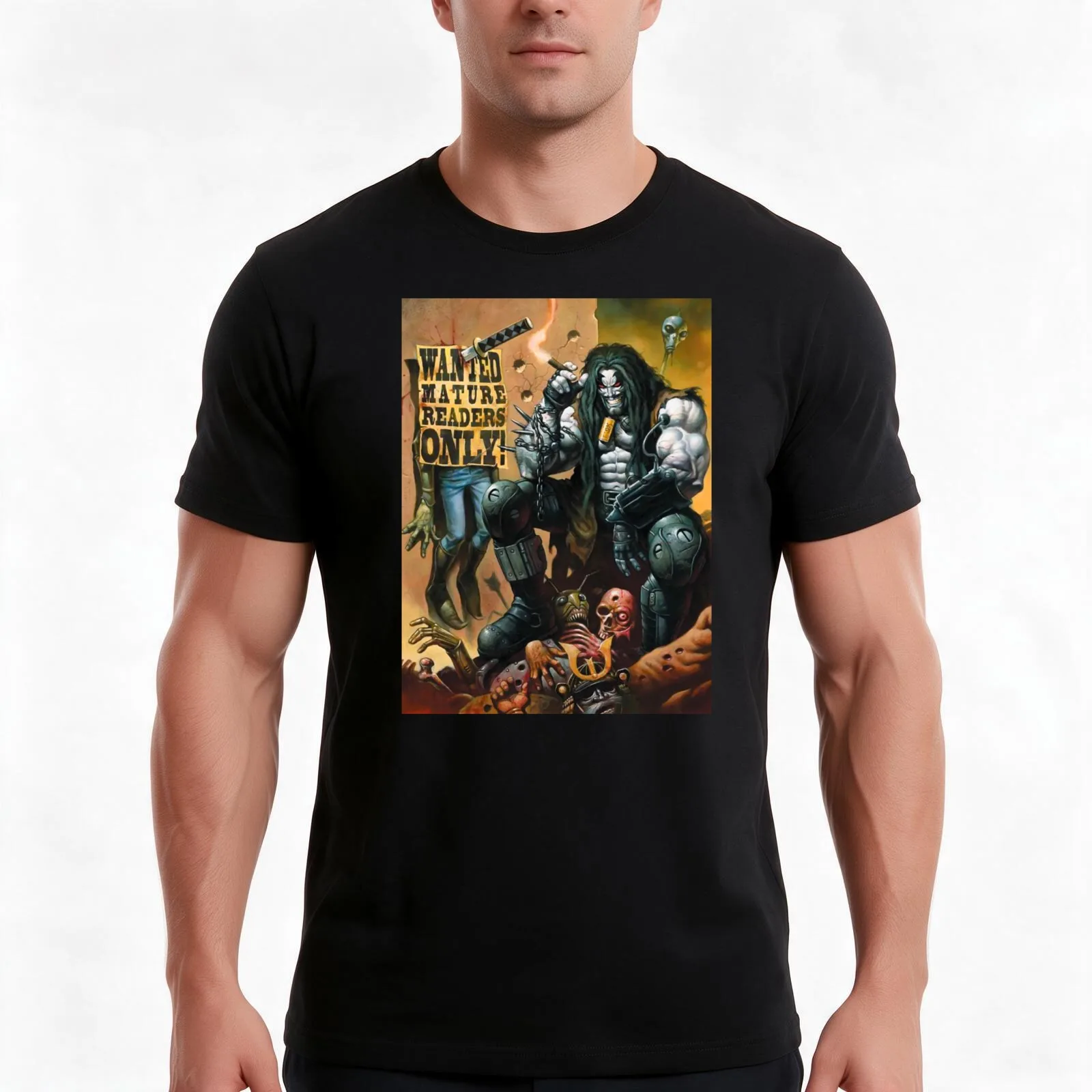 wanted mature readers only T-Shirt, Summer Casual Cotton Tee, Oversized Streetwear Tops, Vintage Graphic Print, Unisex Men Women