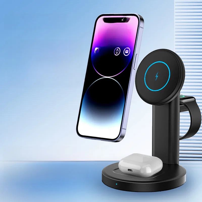 Magnetic Three-in-One Wireless Mobile Phone Wireless Fast Charging Bracket Watch Wireless