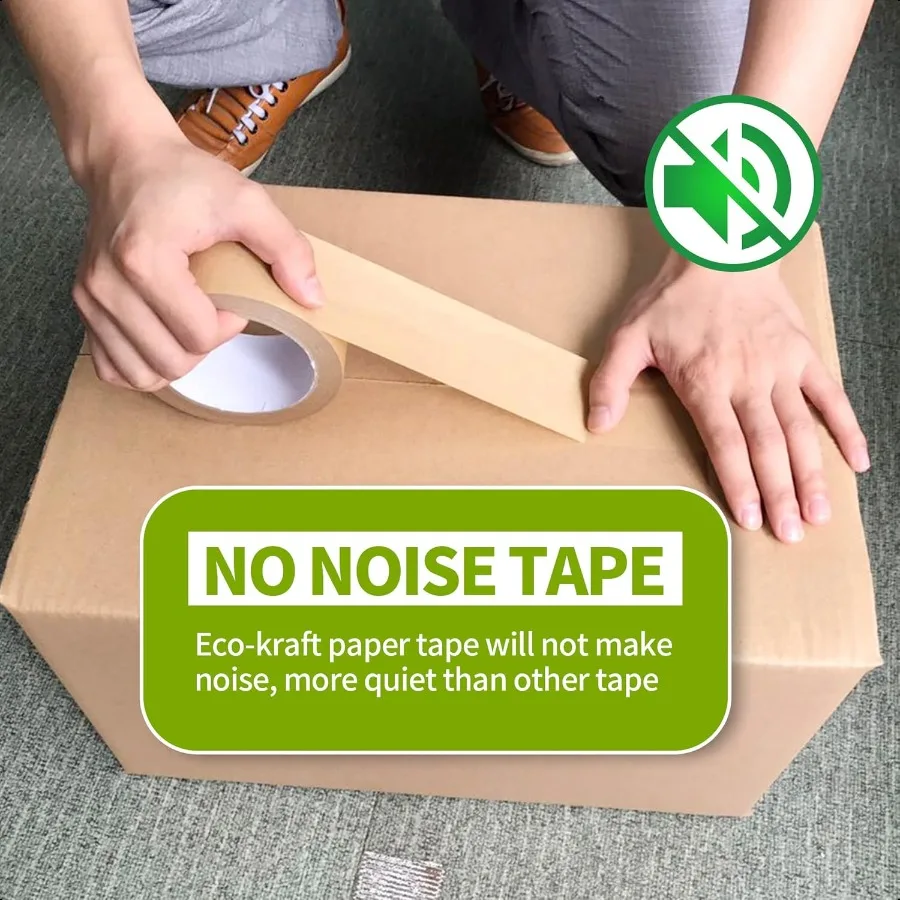 EcoFriendly Kraft Paper Tape Biodegradable Kraft Paper Tape Recyclable Writable Packing Tape NonCoated Surface for Masking Seal