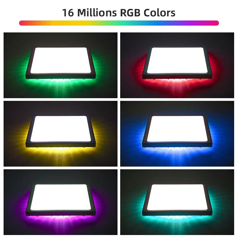 Lampa sufitowa LED RGB WIFI kontrola aplikacji lampa sufitowa 110-265V inteligentny panel ściemniania lampa sufitowa oprawa oświetleniowa do salonu