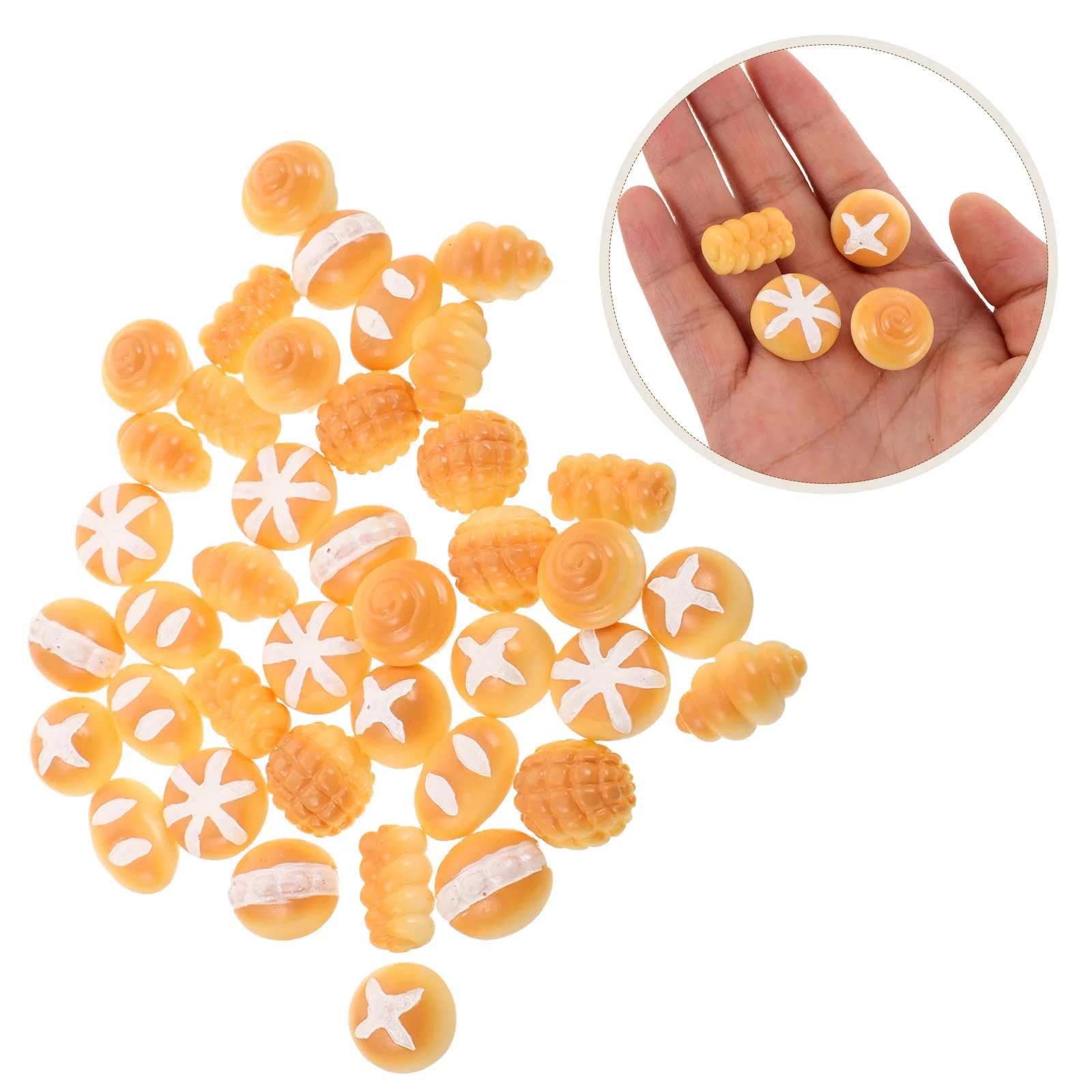 

40pcs Miniature Faux Bread Realistic Artificial Food For Dollhouse Micro Landscape Decoration Diy Craft Pretend Play Educational